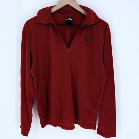 North Face Red 1/4 Zip Fleece Pullover Men’s Size Small - Picture 1 of 4